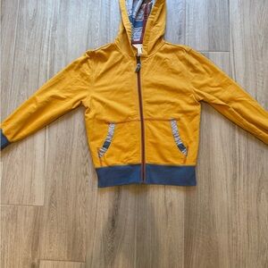 Size 6 Matilda Jane Mustard Yellow Hoodie with Blue Accents